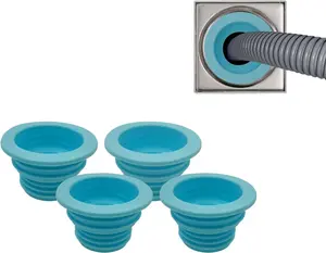 4 Pcs Drain Pipe Hose Seal Deodorant Silicone Plug, Washing Machine Drain Hose Seal Plug, for Bathroom Kitchen Laundry Pipe Sewer Seal(Blue) zhuohai