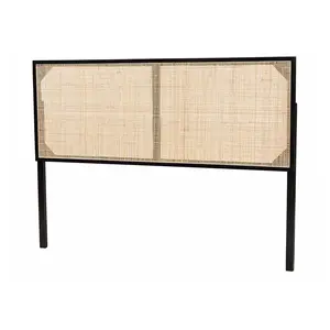 bali & pari Aurelia Bayur Wood and Rattan QueenHeadboard