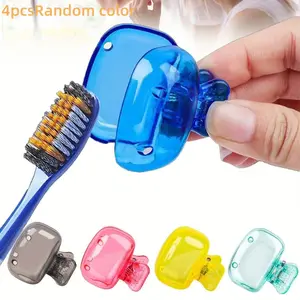 Portable Travel Toothbrush Head Protection Set, Mini Cartoon Design, Fits Most Manual and Electric Toothbrushes, Bathroom, Gym, Beach, Toothbrush Protector