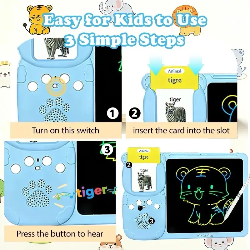 KidGenius LCD 3in1 Writing Tablet With Flashcards!