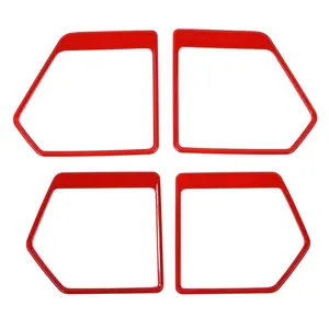 For 2021+ Ford F150 Interior Door Speaker Horn Frame Trim Cover Bezel Car Interior Accessories red color sticker decoration black carbon fiber
