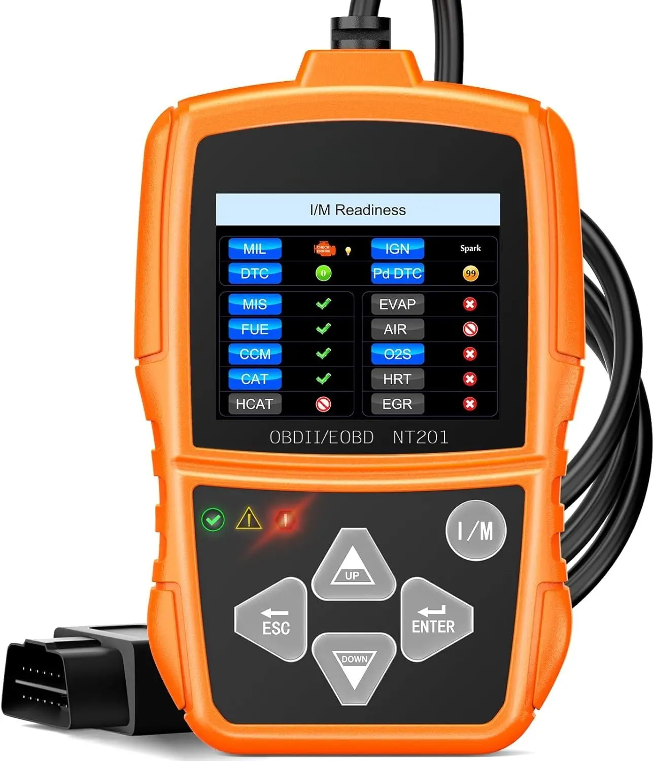 NT201 OBD2 Scanner Code Reader for  and  - Reset Check Engine Light, Read and Clear Fault Codes, Live Data Diagnostic Tool for   Since 1996