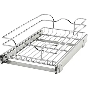 Kitchen Cabinet Pullout Shelf and Drawer Organizer Slide Out Pantry Storage Basket in Multiple Sizes, 12 x 20 In, 5WB1-1220CR-1