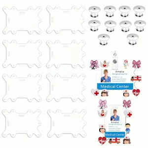 8 count Badge Buddy Pin Holders with 10 Locking Backs - 9 Hole  Displays, Fits Both Horizontal & Vertical ID Badges,  for , Students & Employees(Horizontal and vertical)