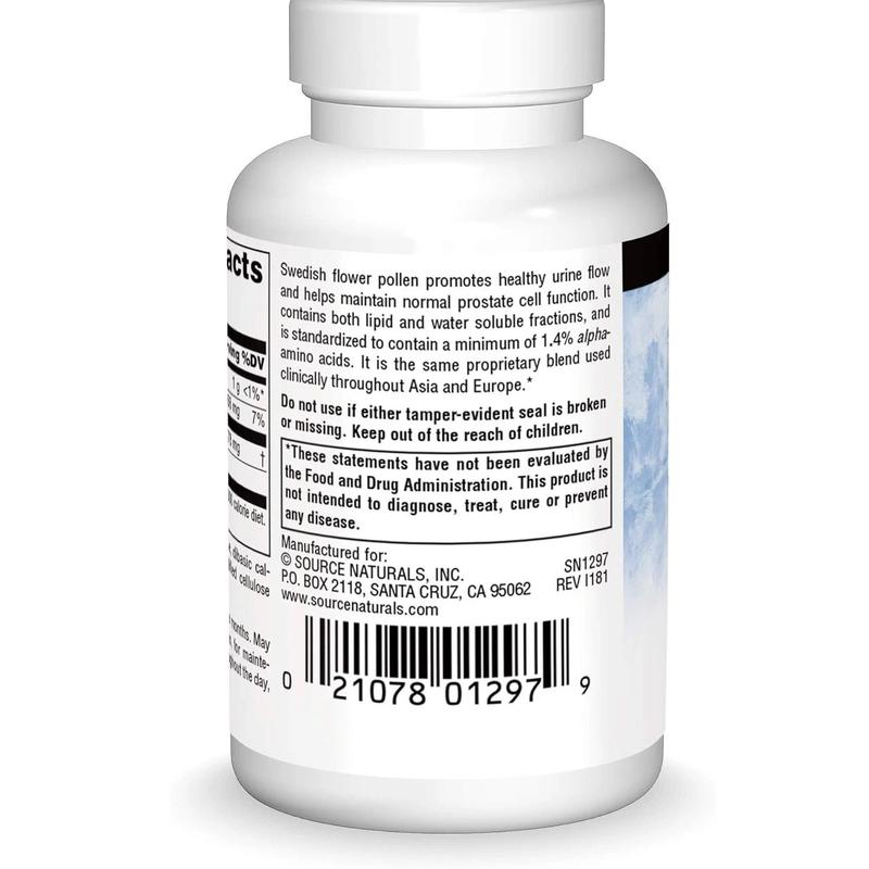 Source Naturals Swedish Flower Pollen Supports Prostate Function and Healthy... Healthcare Supplement Fitness Vitamin