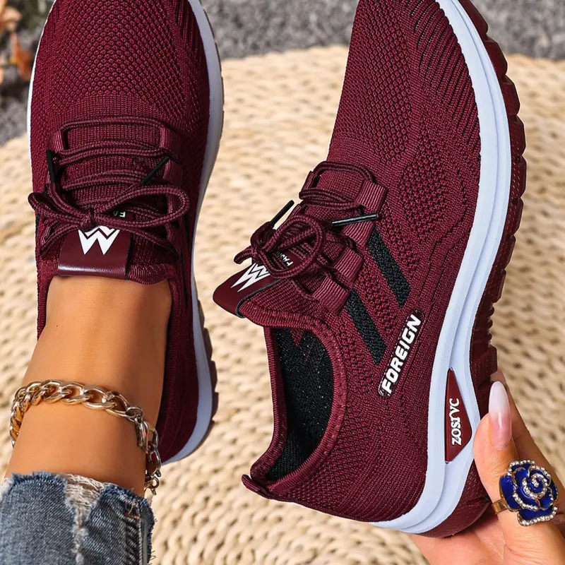 Women's Large Size Lightweight Footwear Soft-Sole Low Top Shoes, Comfortable Non-Slip Breathable Casual Daily Walking Footwear for Travel & Leisure