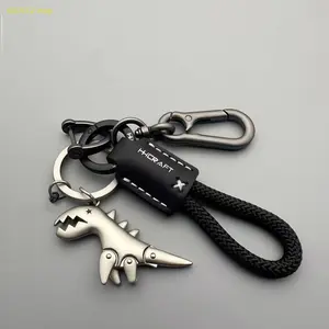 Leather Woven Rope Metal Keychain, Versatile Car Motorcycle Decor Charm, Fashion Handbag Hanging Pendant, Premium Durable Daily Accessory, Ideal Mini Gift for Men Women Daily Use and Holiday Gifting