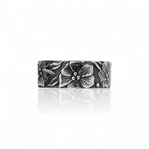 Island Girl - Handcrafted Stainless Steel Hibiscus Spoon Ring