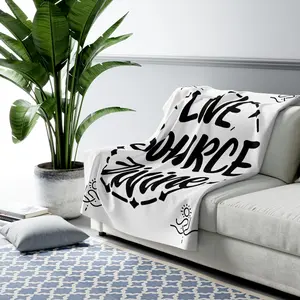 Live Source Divine Black and White Sherpa Fleece Blanket | Ultimate Comfort & Serenity
