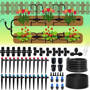 250ft Drip Irrigation Kit, Quick-Connect  Watering System for Greenhouse, Automatic Sprinkler System for Yard,Garden Watering Misting with Irrigation Tubing Adjustable Emitter Ground Stake