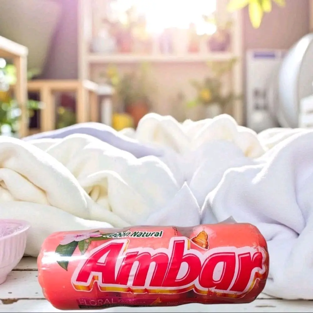 Jabon Bola Ambar,  Laundry Soap Bola 1,140g 3Pk Bola (Imported) Pack of 3  (380 gramos cada Bola) Household - Gentle and Effective Laundry Soap