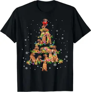 Rhodesian Ridgeback Christmas Tree T-shirt, Dog Lovers, Unisex T-shirt, Christmas Gift, Best Gift For Christmas Cotton Fabric