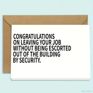 Funny Retirement Card, Humorous Farewell Greeting Card for Colleagues, Office Humor, Retirement Party Prank Gift, English Language