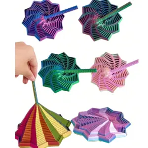 3D Printed Star Shape Polygon Stress Relief Toy, Three-Dimensional Folding Structure, Visual and Auditory Relaxation, Desktop Decoration Gift, Stress Relief Sculptures