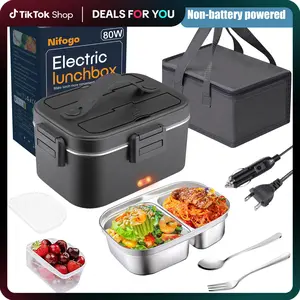 1.5L/1.8L/3.5L Leak Proof Electric Lunch Box - 12V/24V/110V Food Warmer with Stainless Steel Container, Utensils & Heating Bag for Multi-Scene Use (Car/Home/Work)
