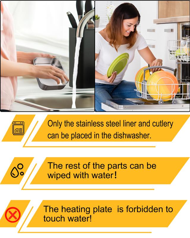 Nifogo 110V/12V/24V Multi-Scene Electric Food Warmer 1.5/1.8L Leak-Proof Portable with Tableware & Carry Bag for Car & Home