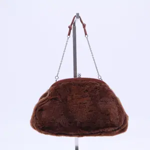 Pre-owned PRADA LEATHER Shoulder Bags Vintage Brown Evening Bag B20560