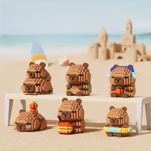Cute doll Kapi Capybara Bala creative building blocks Capybara ornaments children's educational toys