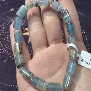 【Blue Calcite】Blue Calcite  Barrel Loose Bead Crystal perfect for Men and Women Ideal for Daily Wear meditation