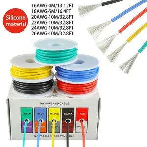 5 Color Box 16-26 Awg Silicone Stranded Wire Kit, Tin-Coated Copper Insulated Flexible Electrical Connection Cables for DIY/cars/home/electric Models/battery Wiring