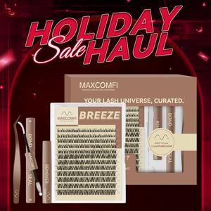 Spider Lashes Breeze | MaxComfi Ghost Lashes Vibe but Better Long-Lasting Waterproof & Super Soft&Thin Band | Venus Velure Waterproof Long-Lasting Natural Daily Volume Beginner-Friendly DIY Lashes for Flawless Voluminous Look Trendy Must-Have Cluster