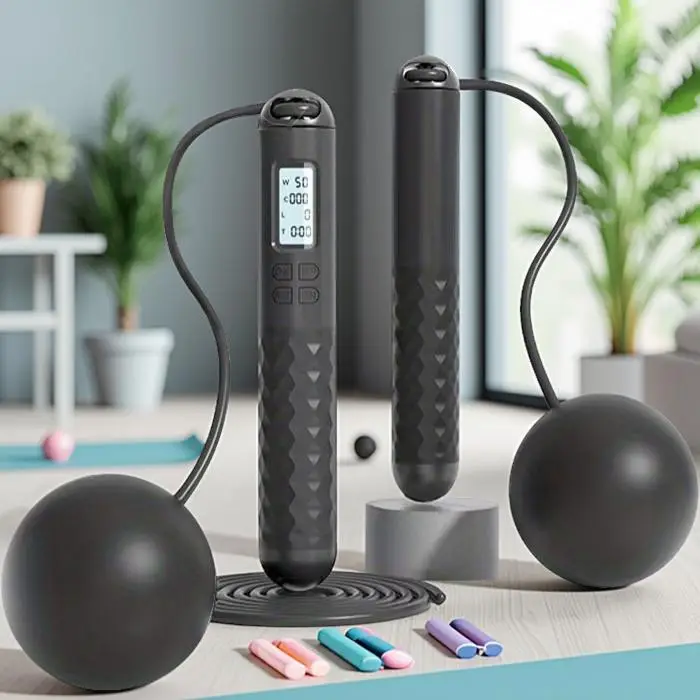 Speedaw Skipping Rope with Counter, Cordless Jump Rope - with Gravity Ball Cordless/Rope Dual Modes, Intelligent Adjustable Digital Counting Jump Rope