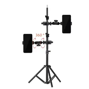 62.99 Inch Flexible Extendable Tripod Stand with 360 Degree Rotating Phone Holder, Ideal for Studio Photography and Live Streaming