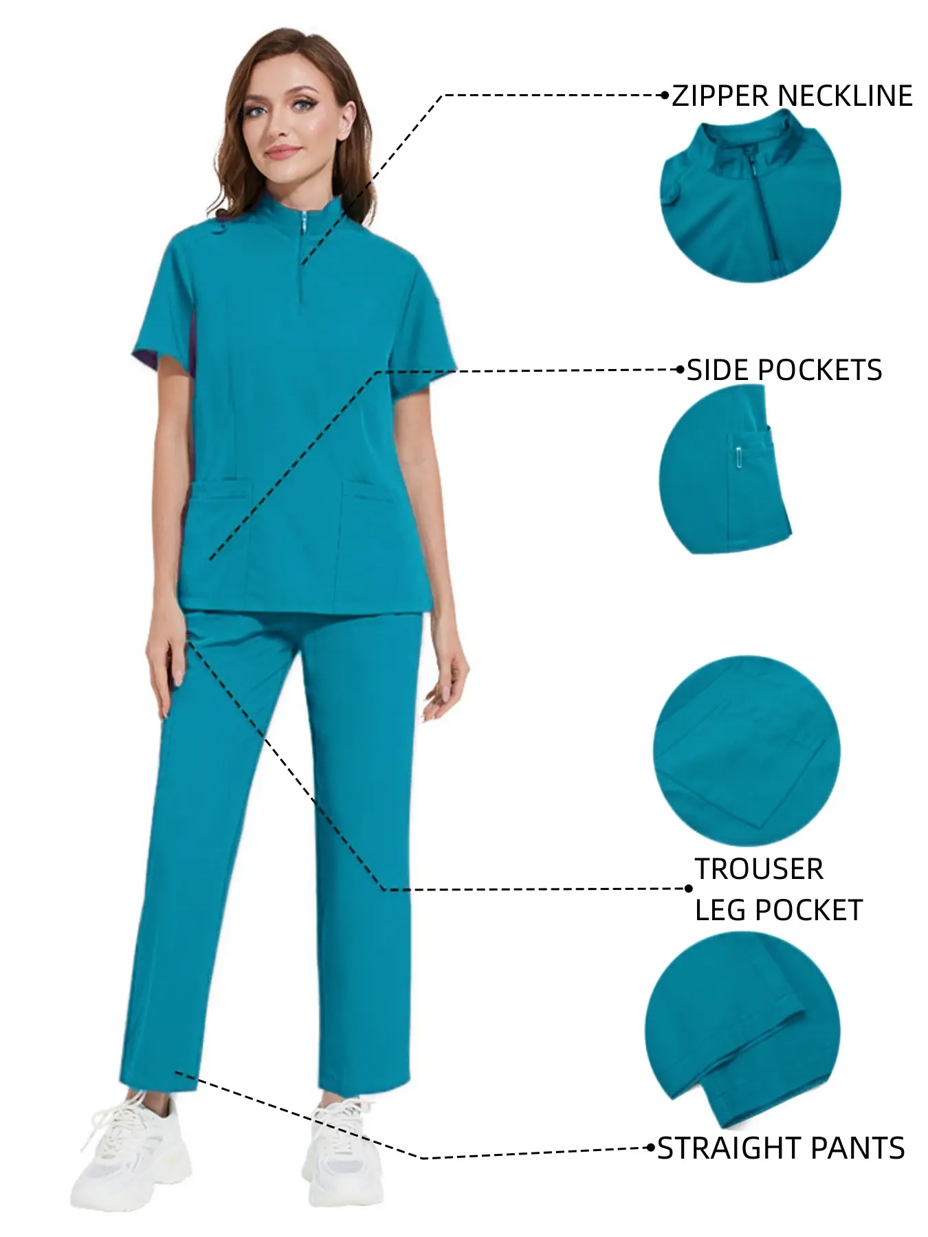 Multi-Color Surgical Scrubs Mens Medical Workwear Uniform Set for Hospitals, Dental & Veterinary Clinics