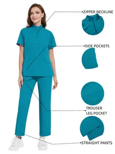 Multi-Color Surgical Scrubs Casual Mens Medical Uniform Set for Hospitals, Dental & Veterinary Clinics