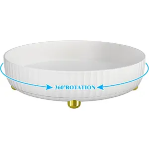 Makeup Perfume Organizer, 360° Rotating Skincare Organizer, Vanity Tray, Spinning Cosmetics Organizer for Dresser, Bathroom Countertop Boxes Smooth