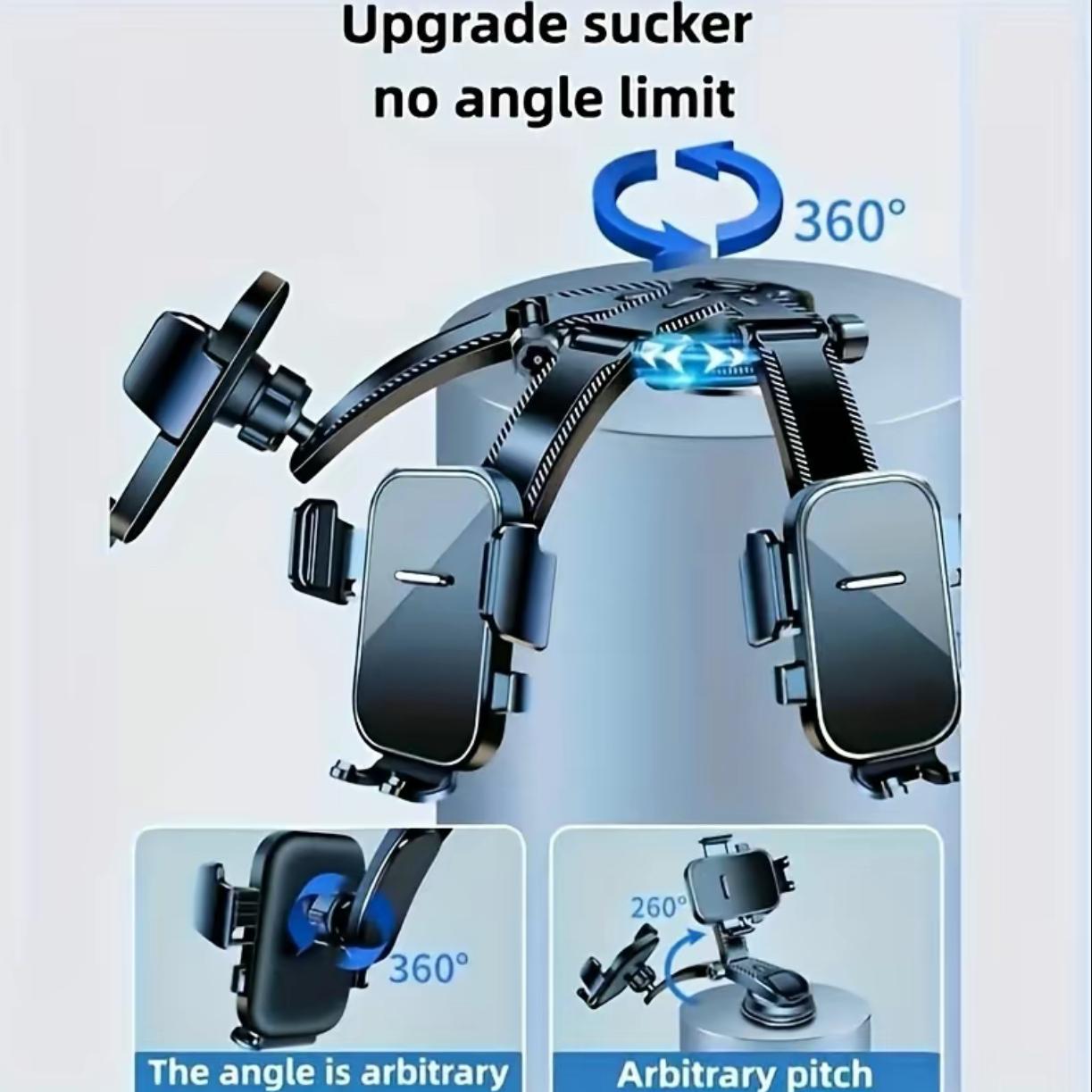 360° Rotating Car Dashboard Suction CupPhone Holder - Quiet Adjustable NavigationMount, ABS Material, Strong Suction Base, Hands-Free Smartphone Holder, Suitable for VehicleVentilation Adjustable Folding Magnetic PhoneHolder