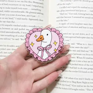 Cute Goose Phone Grip, Kawaii Duck Cartoon Phone Holder, Pink Aesthetic Animal Phone Stand, Funny Goose Lover Phone Accessory