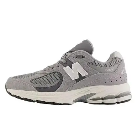 NEW BALANCE 2002R Steel Suede-Mesh Casual Sneakers for Youth Girls (4Y/5.5W) - Lace-Up Breathable Cushioned Trainers, ABZORB Foam, Premium Suede Upper Feels Premium, Durable Materials, Built for Walking & Running, Airy Mesh for Fresh Feet, True To Size