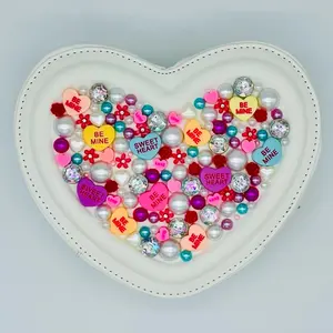 Sweet Heart Valentine’s Day Gift  White Junk Charm Purse with Strap