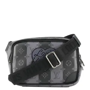 Pre-owned Louis Vuitton Monogram Stripes Eclipse coated canvas Shoulder Bags Modular Sling Monogram Eclipse Shoulder Bag Black