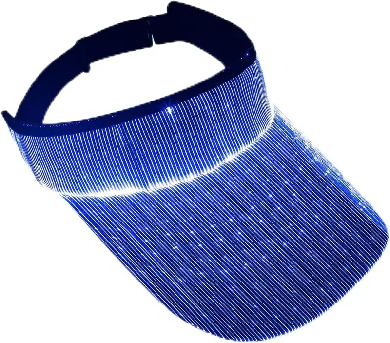 LED Hat, Sun Visor Hat Light Up Cap with 7 Colors for Women Unisex with Elastic Fit Running Tennis Golf Visors (Black)
