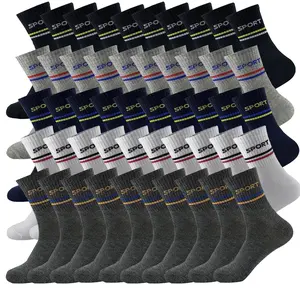 20/25Pairs Women's Thin Sweat Absorbing Breathable Sports Socks Shock Absorbent Couple Outdoor Sports Middle Socks Suitable for Daily Life and Outdoor Sports