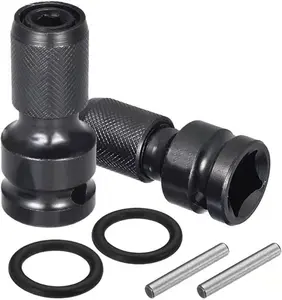 2 count 1/2 inch Square Drive to 1/4 inch Hex Female Socket Adapter Converter Chuck Adaptor for Air and Electric Impact Wrench Impact Drill Ratchet Wrench,Quick Release