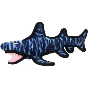 Tuffy Dog Toys Shack the Shark Durable Plush Dog Toys  - Durable Multi-layer Construction & Reinforced Stitching for Interactive Play 14.6" x 8.6" x 5.4"