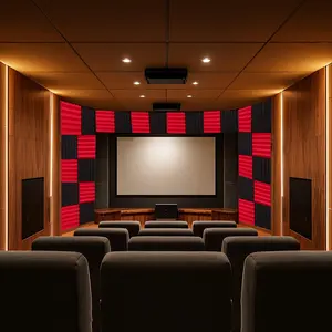 100 black sound insulation foam panels (with 540PCS double-sided adhesive tape) 1 "x 12" x 12 "sound insulation foam disc sound insulation noise reduction wedge plate, suitable for home office recording room