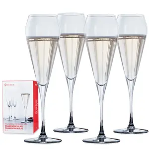 Spiegelau Willsberger Champagne Wine Glasses Set of 4 - European-Made Crystal, Classic Stemmed, Dishwasher Safe, Wine Glass Gift Set - 8.5 oz, Clear