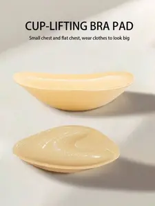1/2 Pairs Triangular Silicone Bra Inserts, Wearable Push-Up Breast Pads, Adhesive Comfortable Bust Enhancers Reusable Lifting & Side Breast Tightening Inserts Pads, Soft No Irritation Silicone Cups, Ideal for Bras & Swimwear & Lingerie