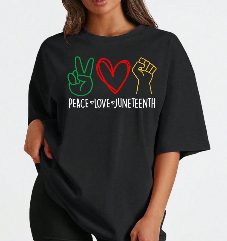 Juneteenth Shirt, Peace Love Juneteenth Shirt, Free-ish Shirt, Black Culture, Black History, Black Lives Matter Shirt, Melanin Tee