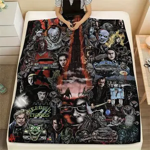 Cozy Horror-Themed Flannel Throw Blanket - Perfect for Bed, Sofa, and Naps - All-Season Versatile Gift for Friends, Family, and Loved Ones