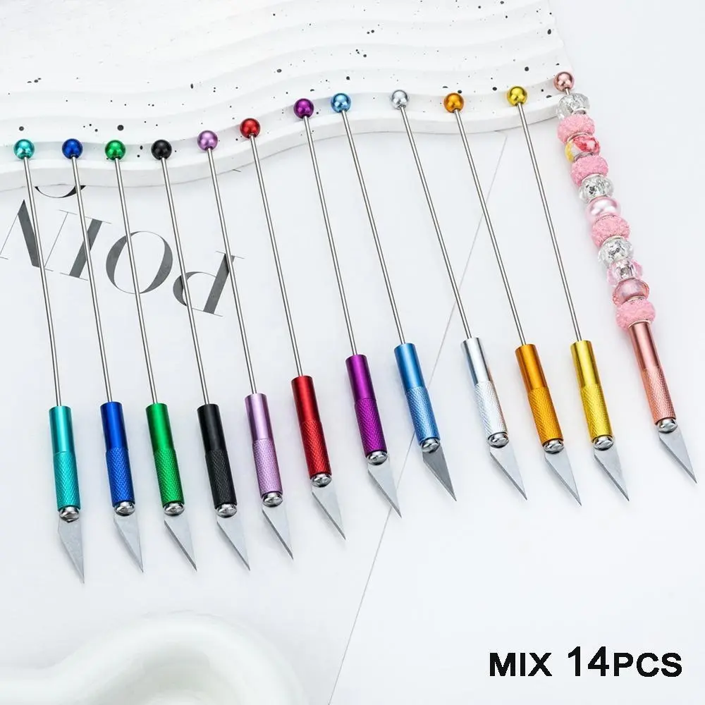 Mix14pcs DIY Bead Carving Knife Mobile Phone Film Engraving Metal Knife Student Paper Cutting Cutting Hand Account Carving Knife Multi Function Carving Knife