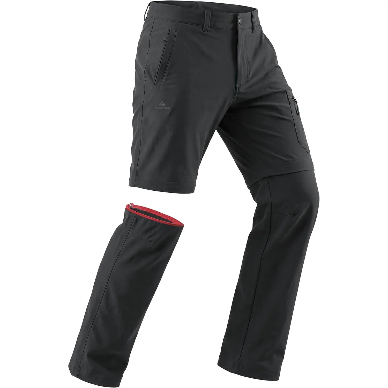 Pioneer Camp Men's Convertible Cargo Pants - Quick-Dry, Water-Resistant, Lightweight, Zip-Off, Elastic Waist Activewear Bottoms - All Weather Waffle Knit for Hiking, Fishing