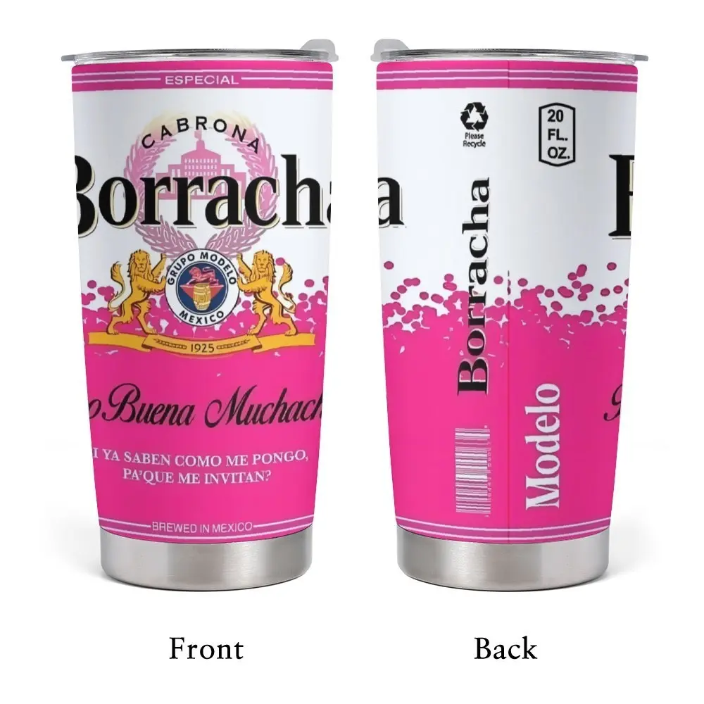 1pc a 20Oz Stainless Steel Tumbler Featuring a Cabrada Borracha Design, Built to Last, Leak-Resistant, Easy to Clean, And Perfect for Outdoor Adventures, Sports, And Everyday Hydration. A Fashionable Travel Cup And Sturdy Drinkware