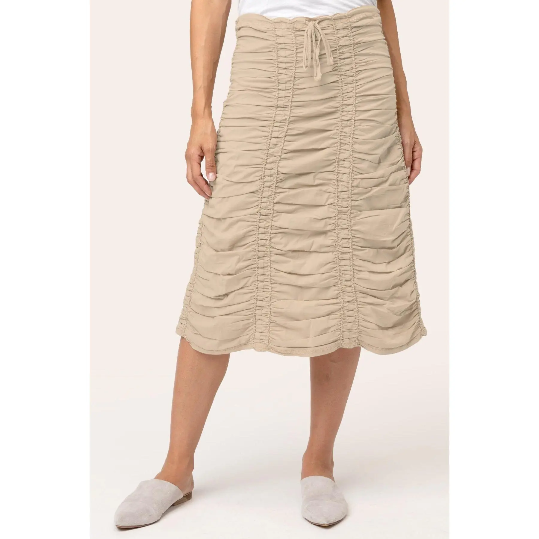 Double Shirred Panel Skirt