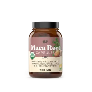 Organic Maca Root Capsules Supplement