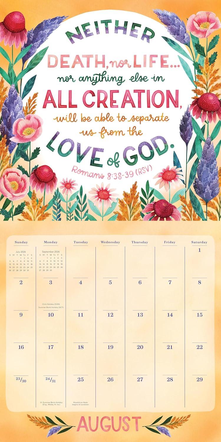 Illustrated Bible Verses Wall Calendar 2026: Timeless Wise Words of the Bible